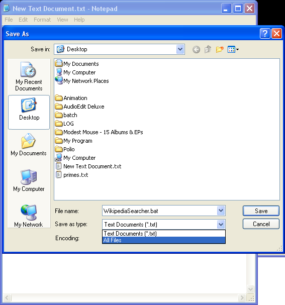 Making the Batch File