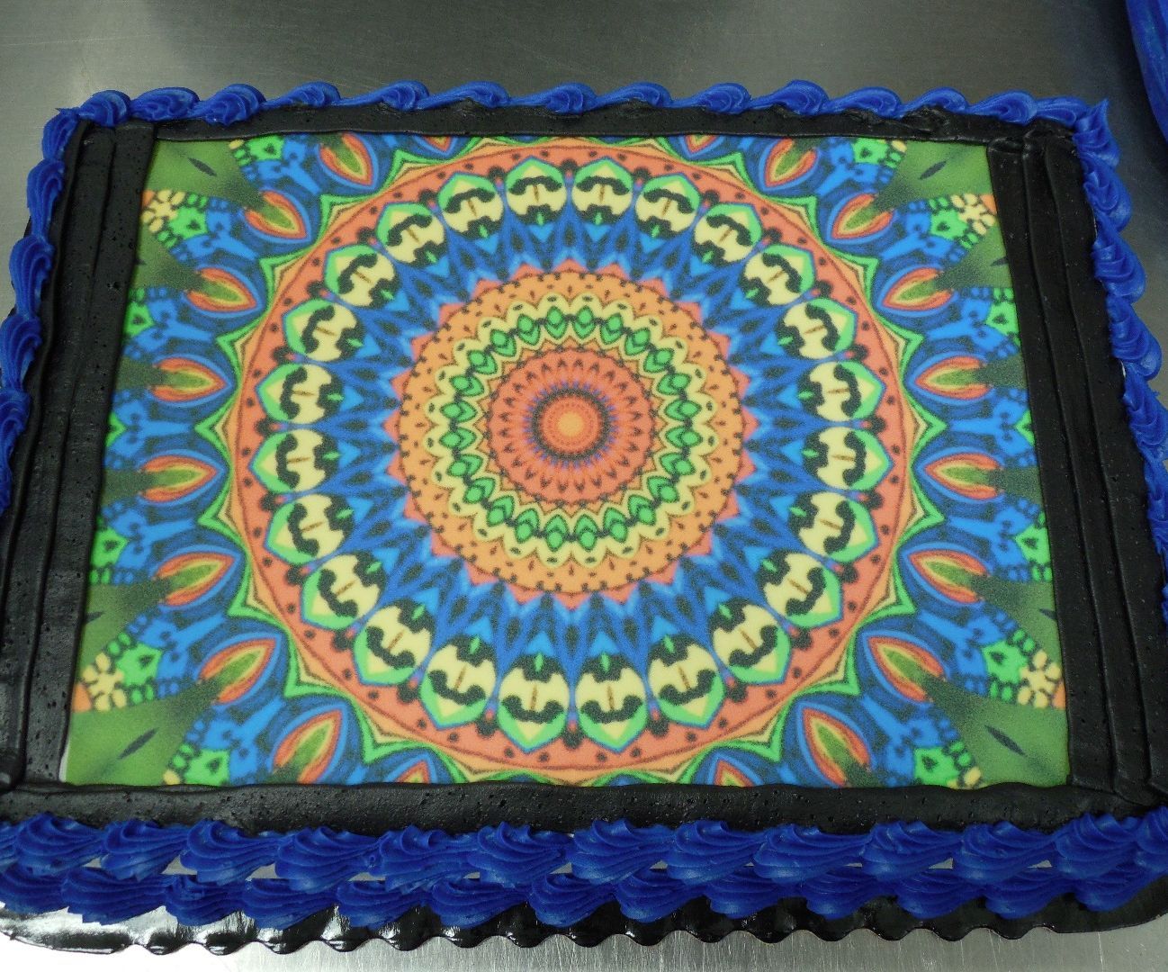Rainbow Mandala Cake W/ Edible Graphics 
