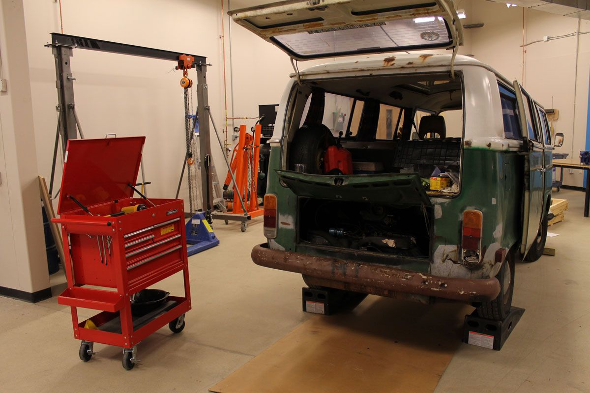 Replacing a Bowden Tube on a VW Type II Bay Window Bus at TechShop