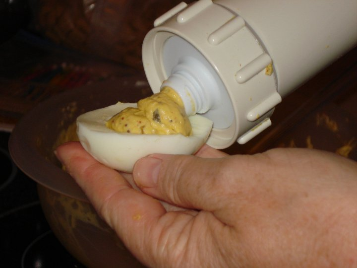 Filling the Egg White Cups