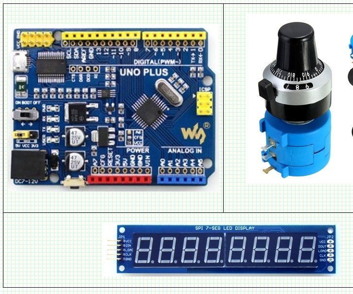 Arduino, Ten Turn Precision Potentiometer and MAX7219 Interface