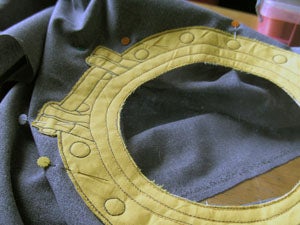 Sewing Porthole and Submarine Door in Place