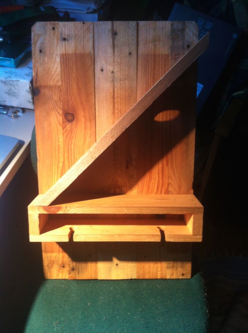 Wine Rack for a Bottle and 2 Cups Out of Pallet