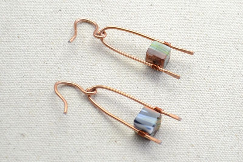 DIY Wire Wishbone Pattern Earrings