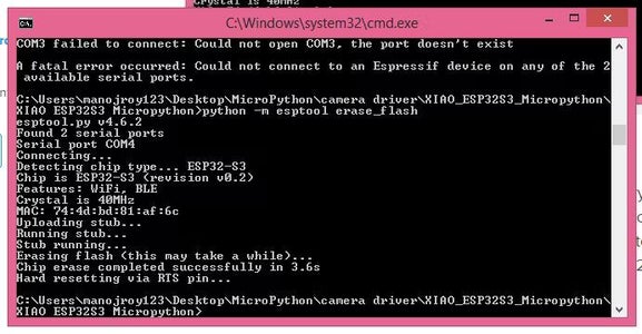 Installing the Firmware With Camera Driver on Esp32 S3 Sense:-