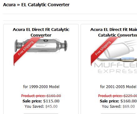 Acura EL Catalytic Converter Suppliers
