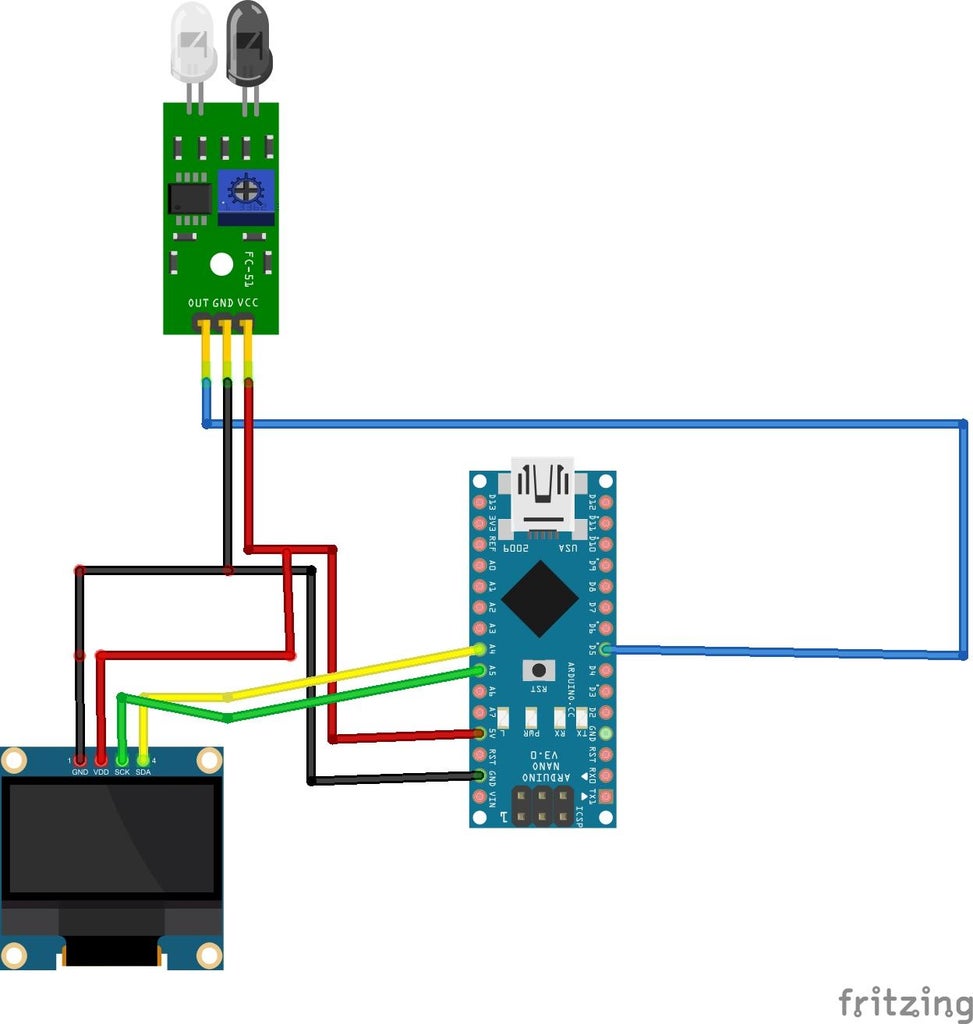 Build a Simple Tachometer at Home : 5 Steps (with Pictures) Circuit Diagram