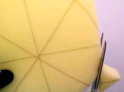 We Take Our Circle and With the Help Scissors Will Cut the Marked Lines Before.