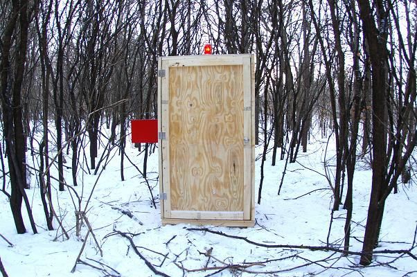 Teleprompter Assisted Recording Device in Shipping Crate