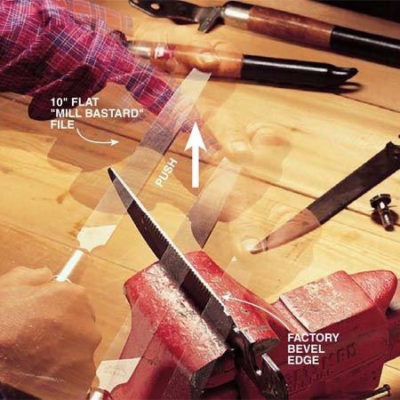 File the Edge to Expose Clean Metal