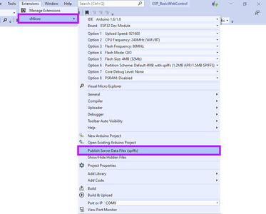 Upload SPIFFS Files