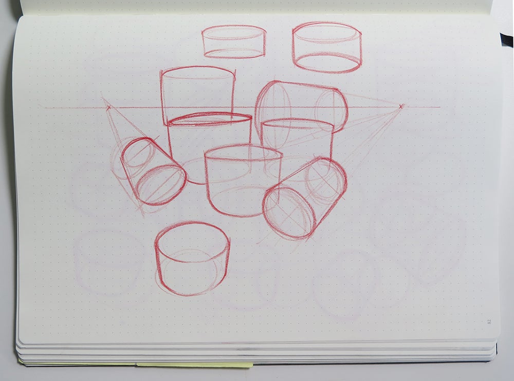 How To Draw A Cylinder In Perspective (3 Different Ways) - Let's Draw Today