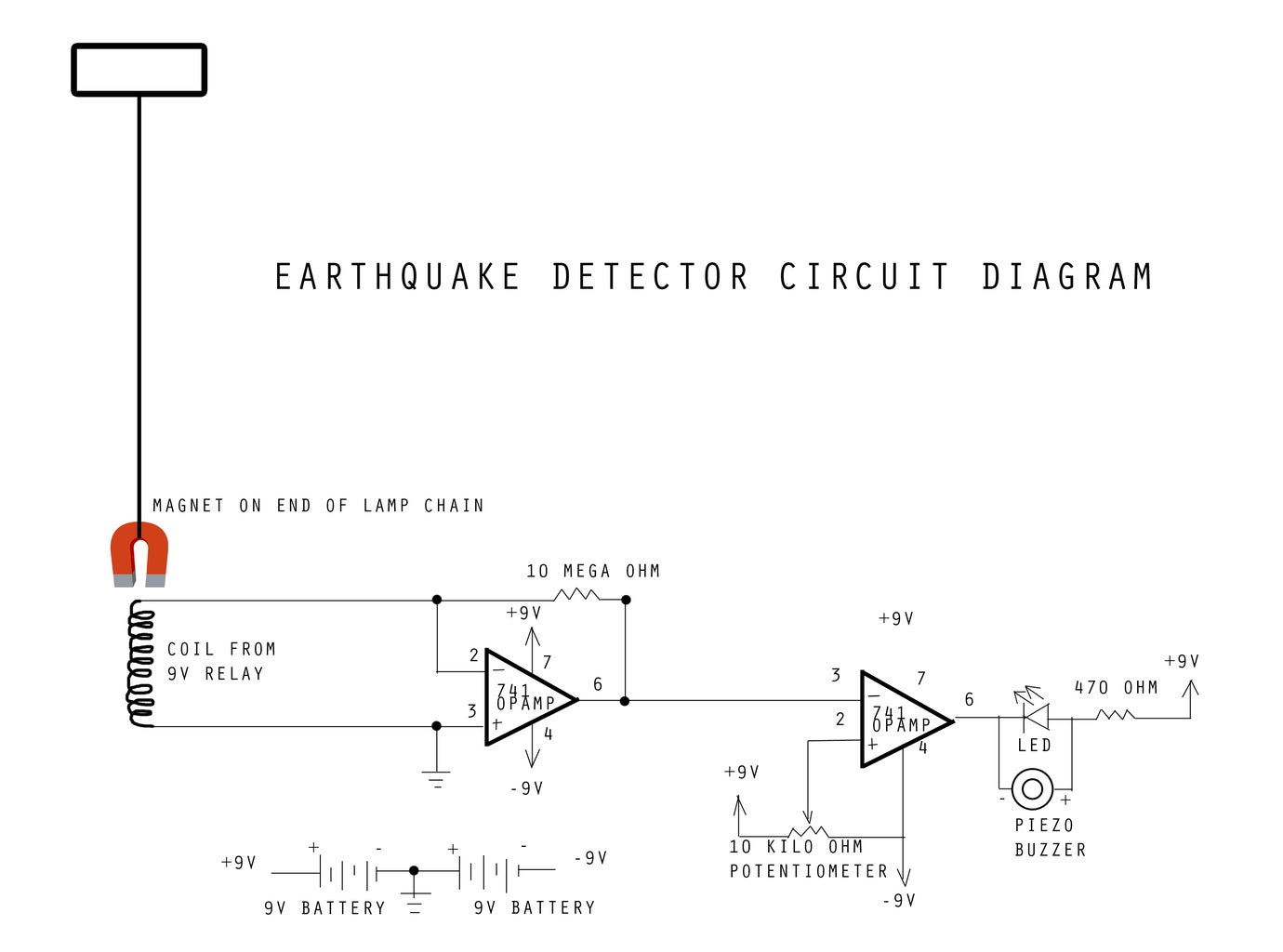 Earthquake Detector 13 Steps with Pictures Circuit Diagram