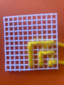 The Leaf Pattern With Yellow Yarn - Step 1