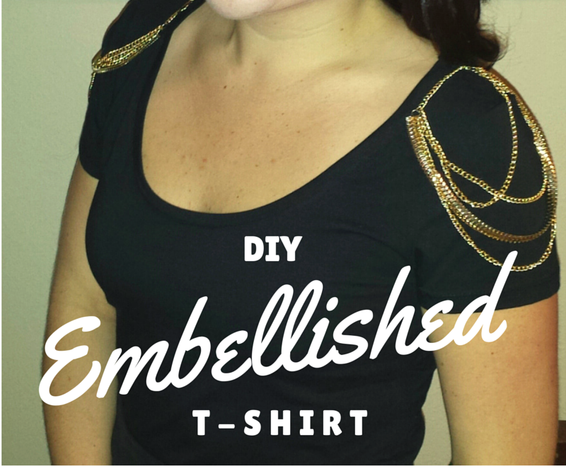 DIY Chain Embellished T-shirt