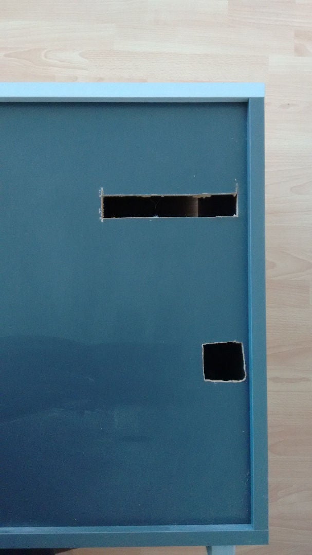 Create Holes in the Back for the Cables (power, Data) 