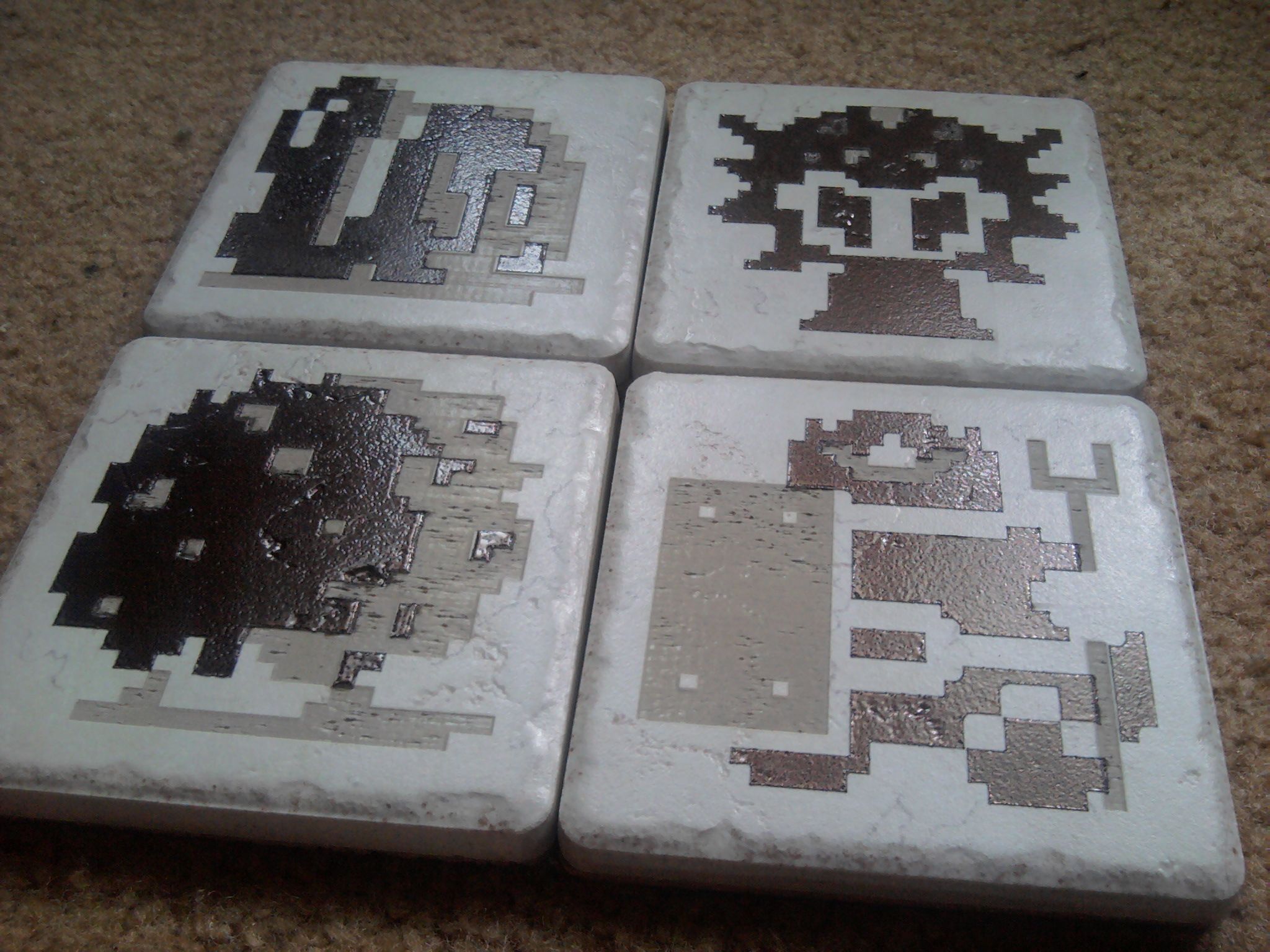 Powder Coated, Laser Masked, Ceramic Tiles