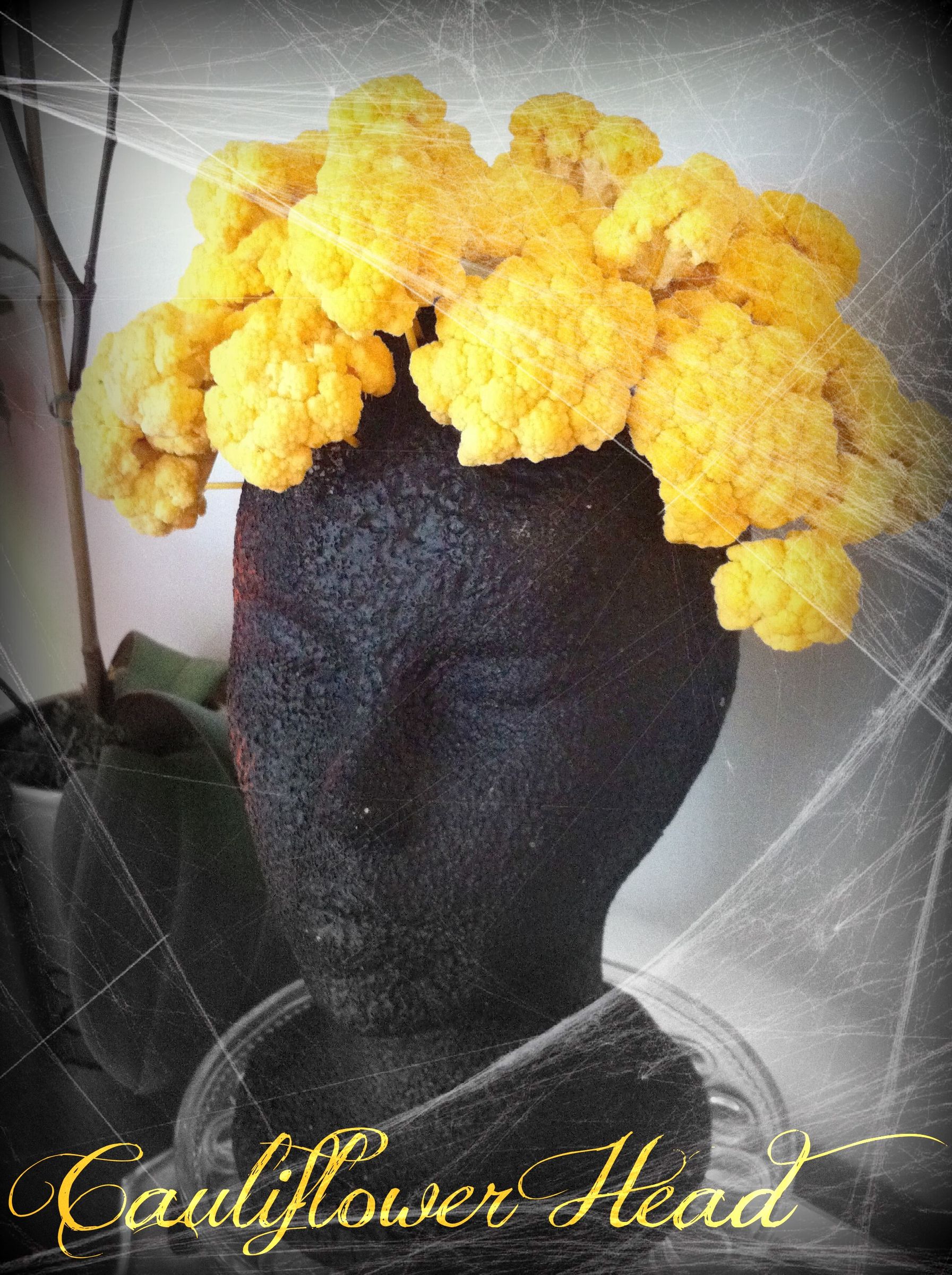 Cauliflower Head: Halloween Veggie Centerpiece