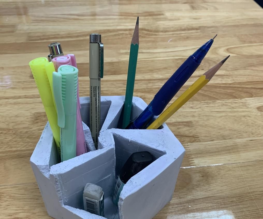 Making a Pencil Holder/stationary Set Using Plaster