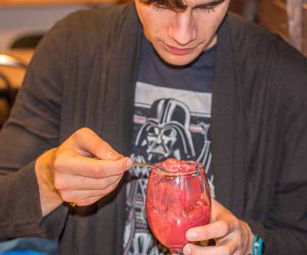 Floating Island (dessert) in Blood