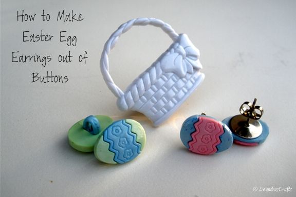 Easter Egg Earring Set Made Out of Cute Egg Buttons