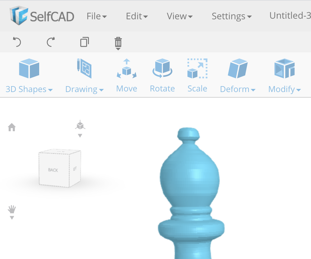 Learn SelfCAD- an Online 3D Modeling Software: Revolve Tool (Design a Bishop Chess Peice)