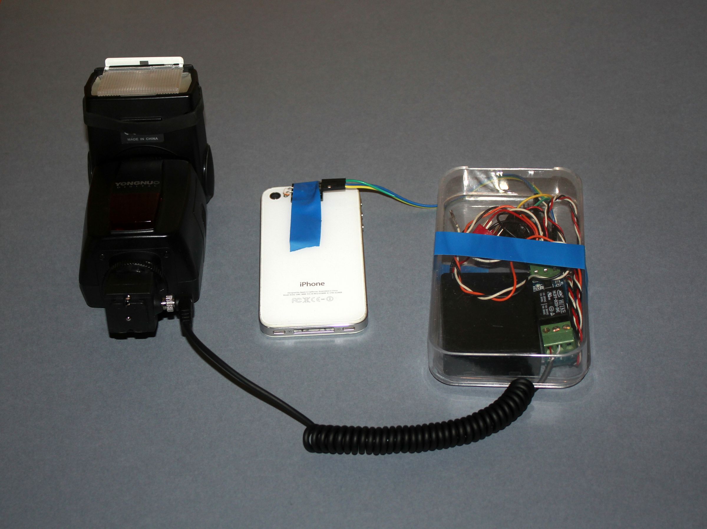 IPhone and External Flash Gun.