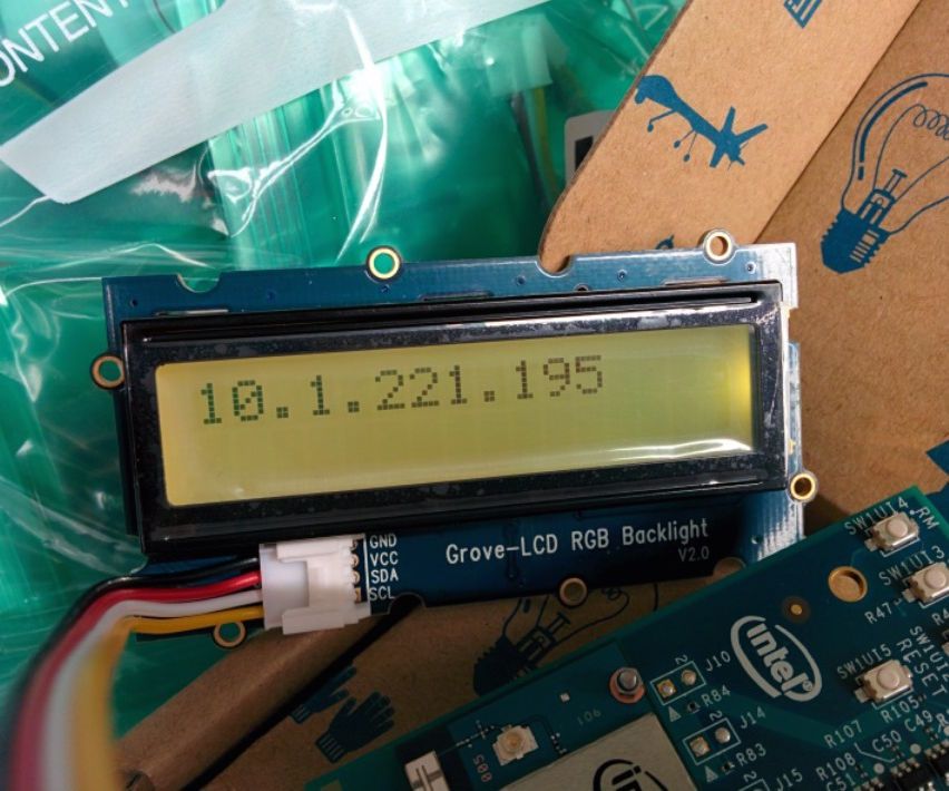 Show the Intel Edison WiFi IP Address on a Grove-LCD RGB Backlight