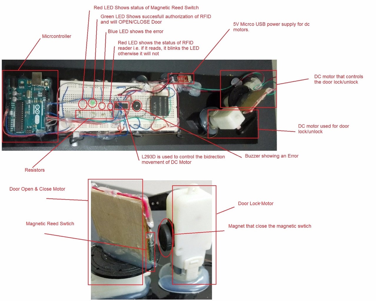 Home Security System Using RFID and Reed Switch Controlled Using ... Circuit Diagram