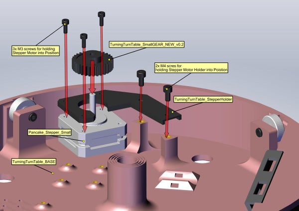 Assembly the Turntable Base Part - Installation of Stepper Motor