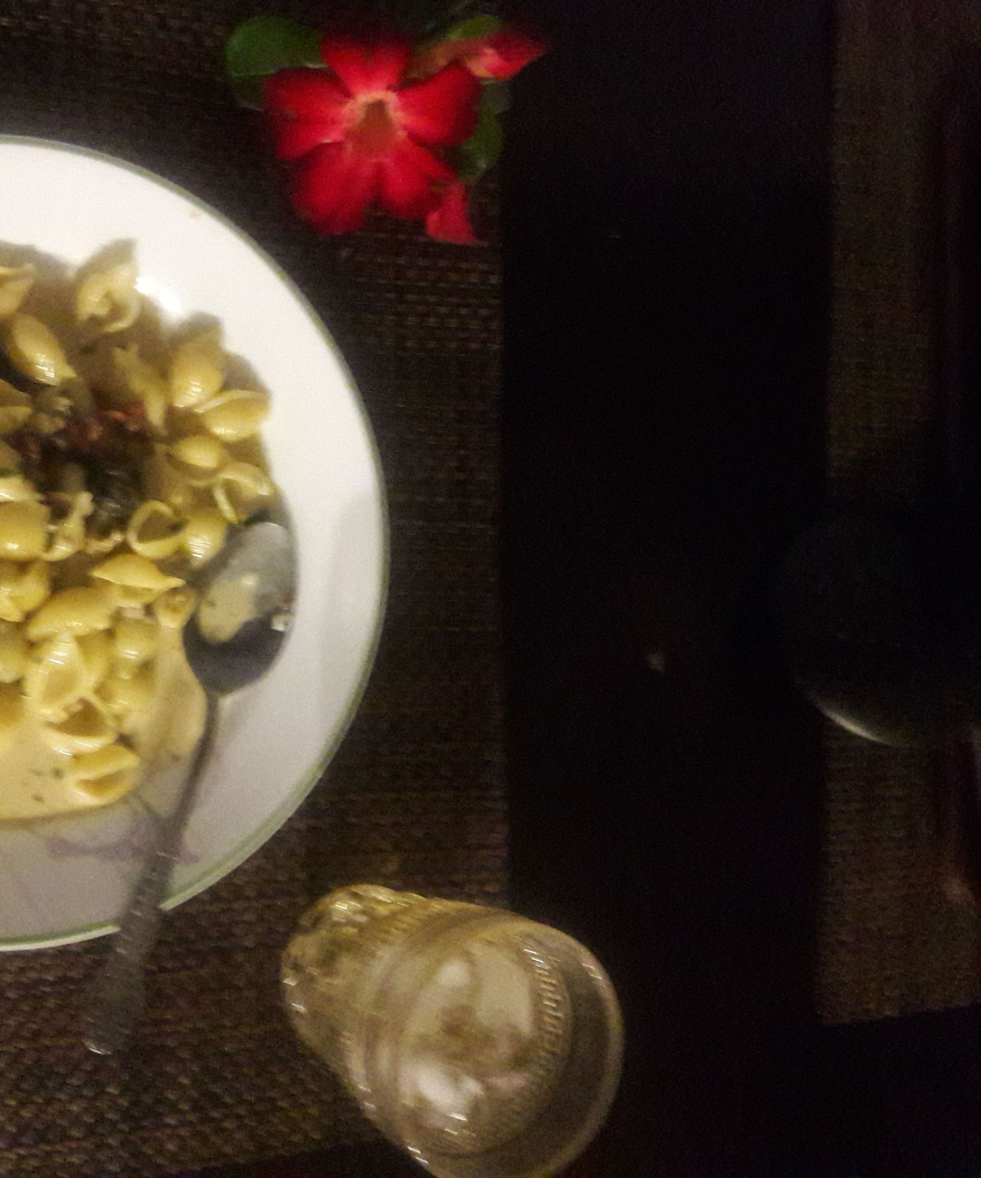 Conchigliette (Little Seashells) in Clam Carbonara Sauce