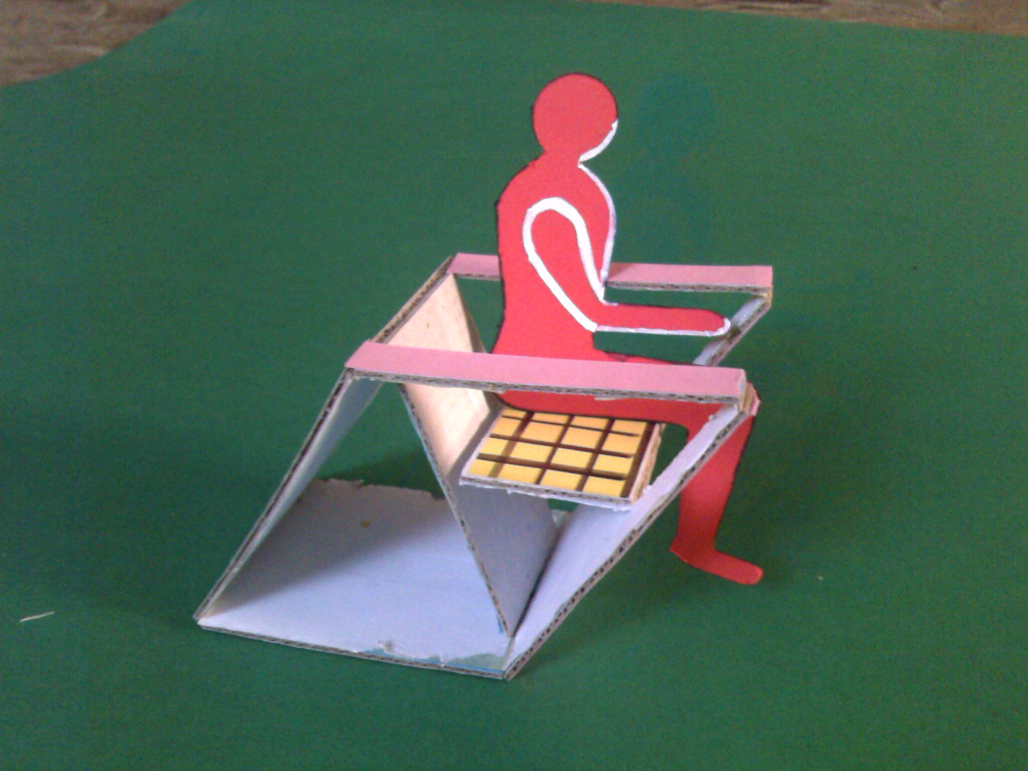 Arranging foldable tables and chairs to free up space when not in use