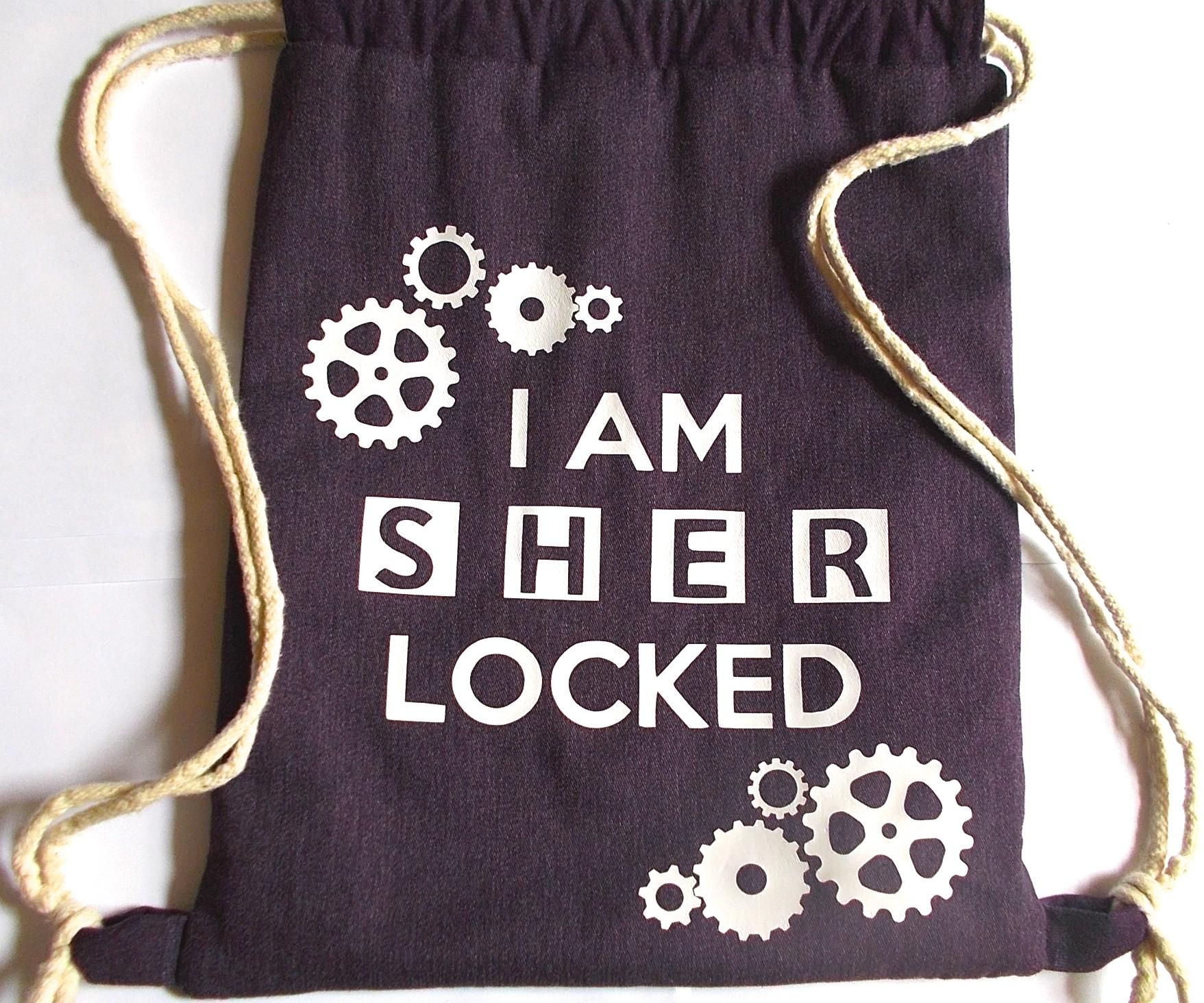 Lined Drawstring Backpack With Pocket