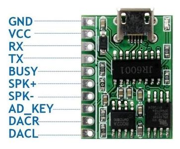 JR6001 MP3 Module Controlled by Arduino : 4 Steps - Instructables