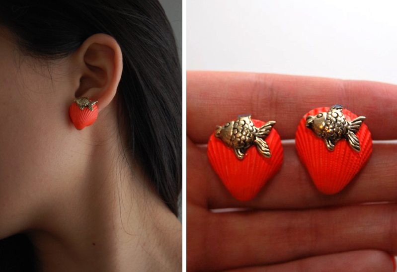 Painted Shell Earrings