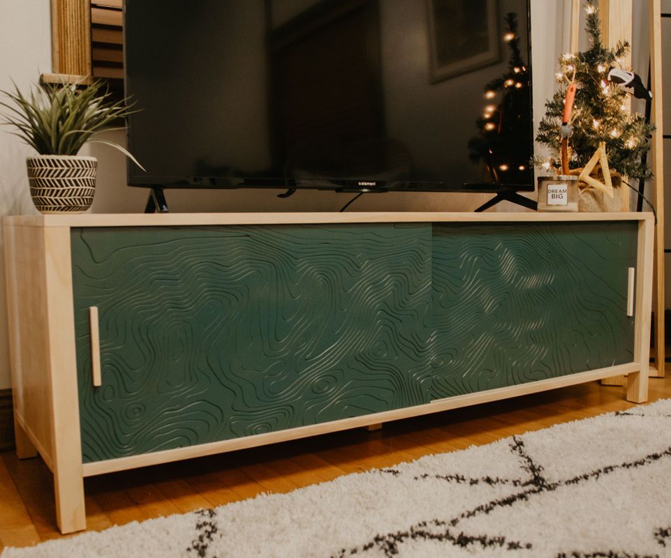 Media Center With Sliding Doors