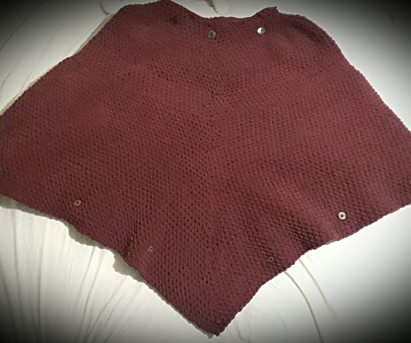 Crocheted Poncho W/ Fur Lining