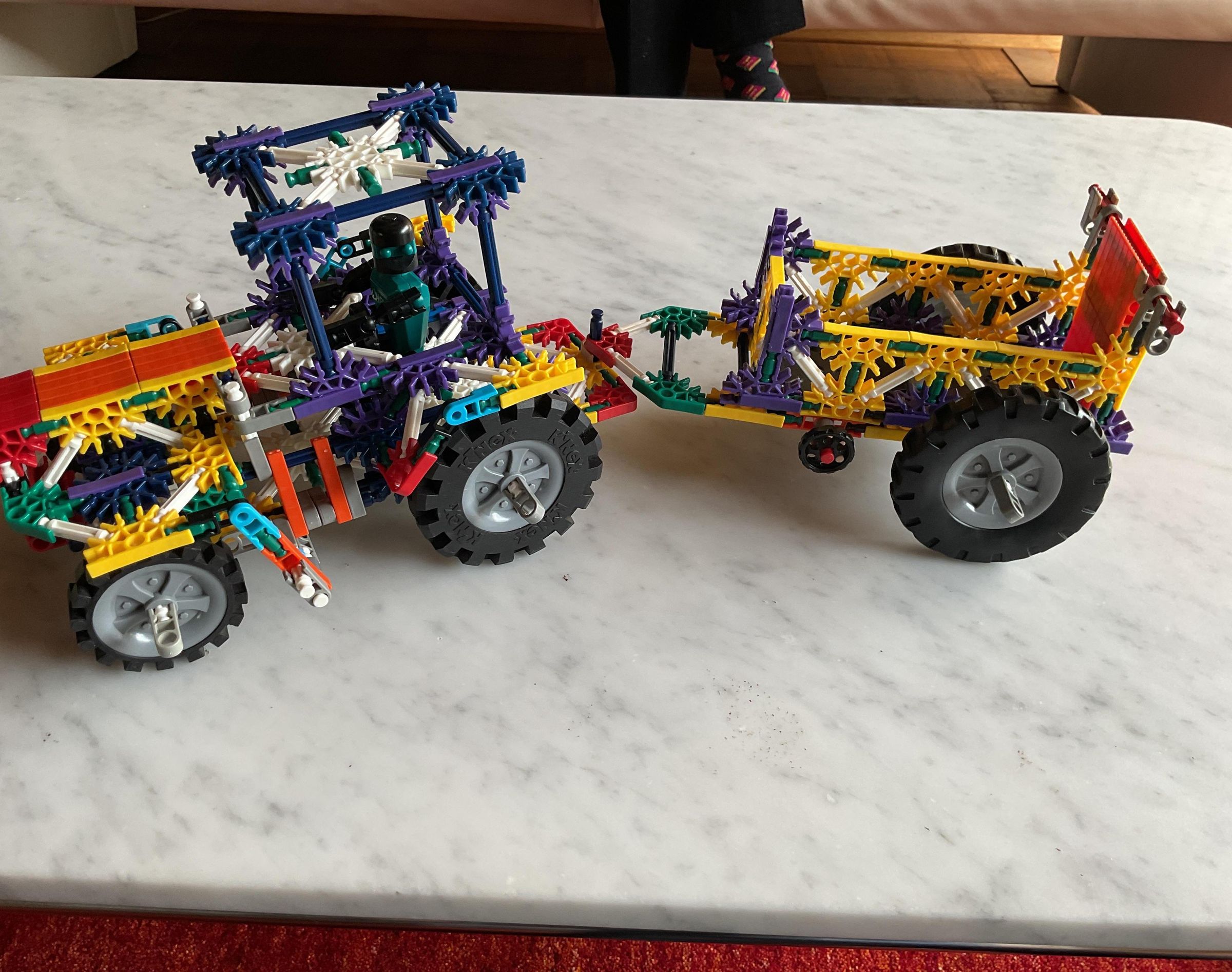 Knex Tractor With Upgrades and Trailer