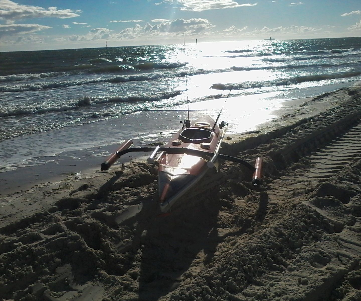 Fishing Kayak With Homemade Outriggers