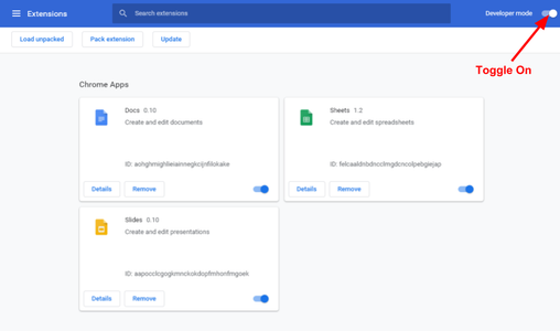 Enable Developer Mode