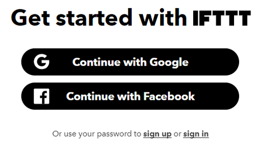 Register With If This Then That (IFTTT)
