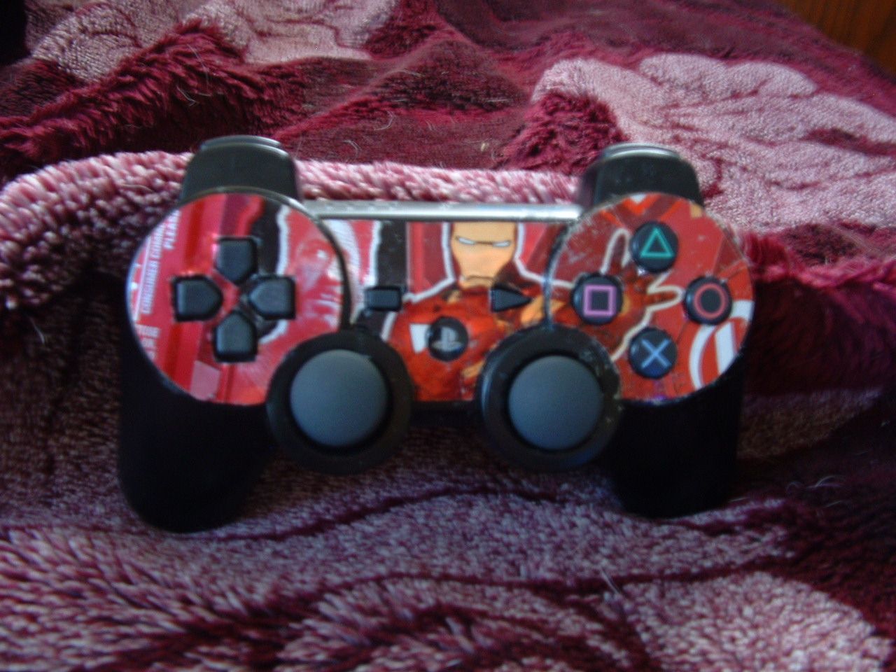 PS3 Controller Decorated With an Iron Man Dr.Pepper Can.