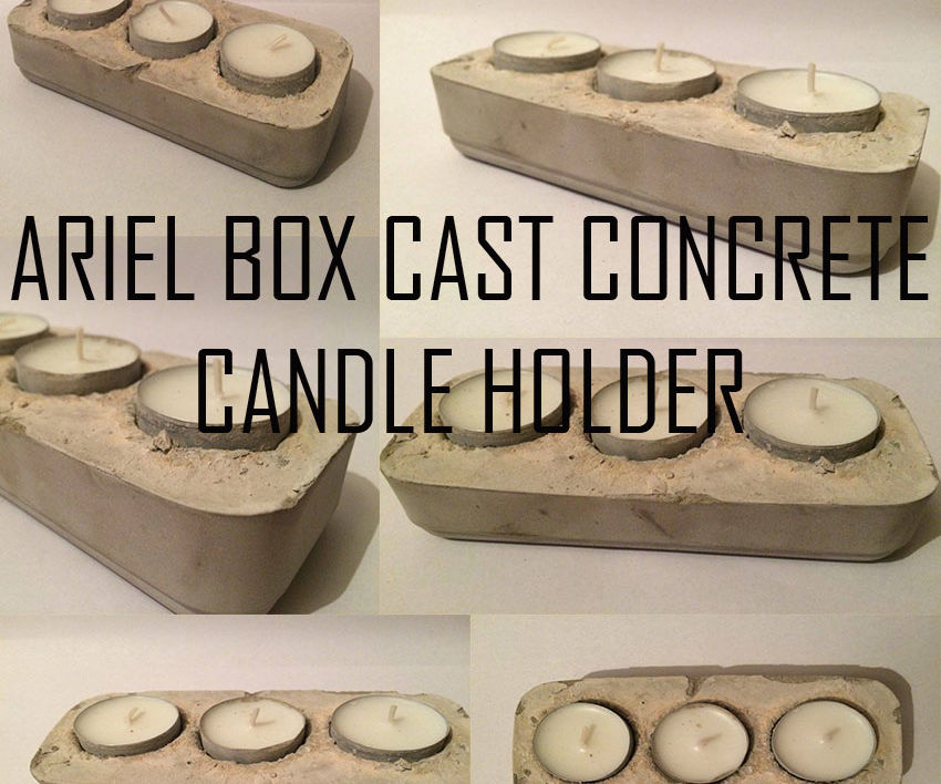 Ariel Box Cast Concrete Candle Holder