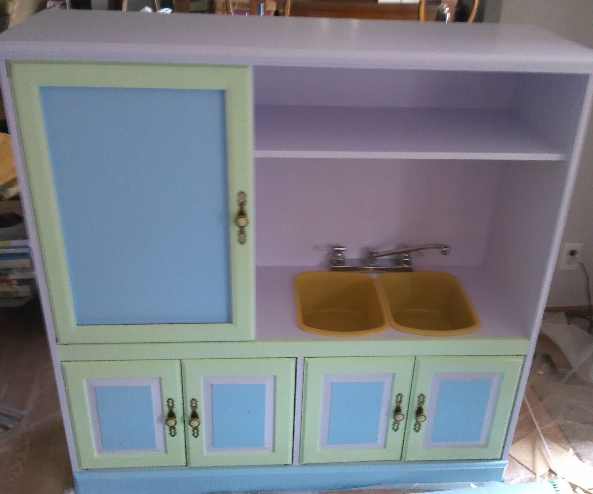 Entertainment Center to Play Kitchen Conversion