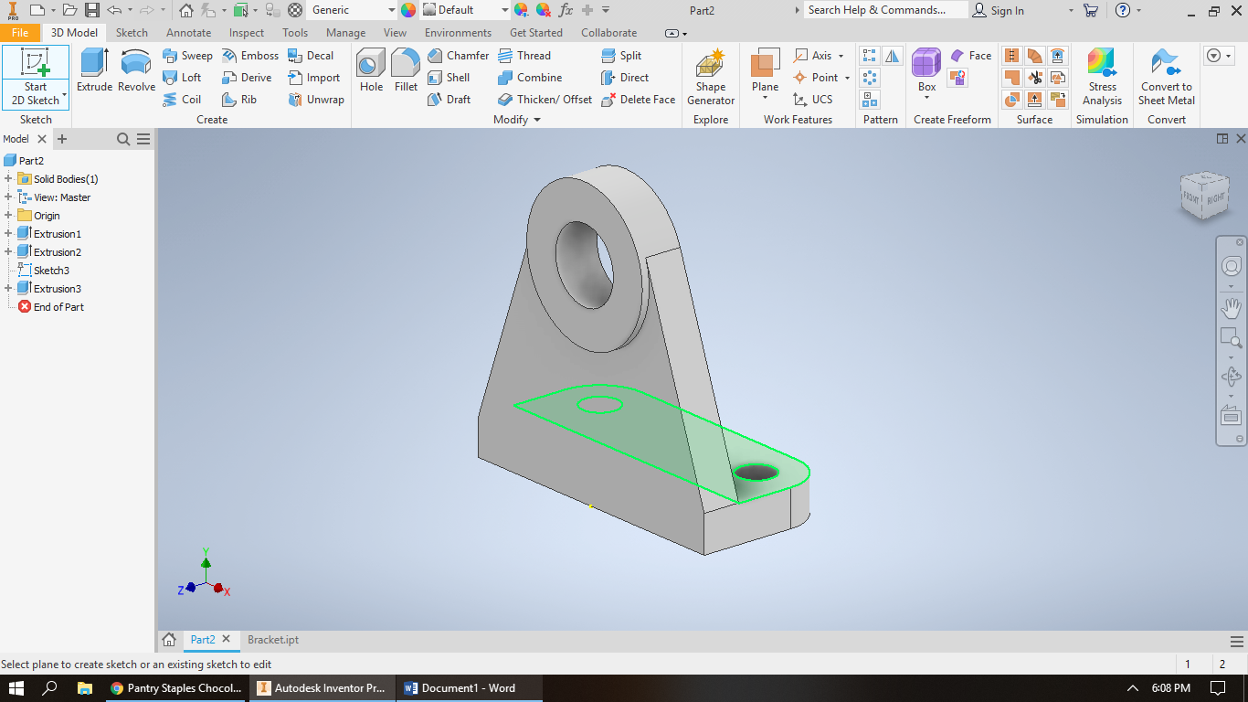 A Bracket for a Wheel Assembly on Autodesk Inventor : 20 Steps ...
