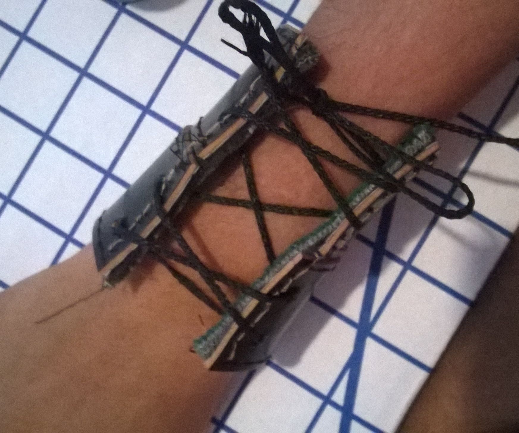 Lace-up Leather Cuff From Old Belt 