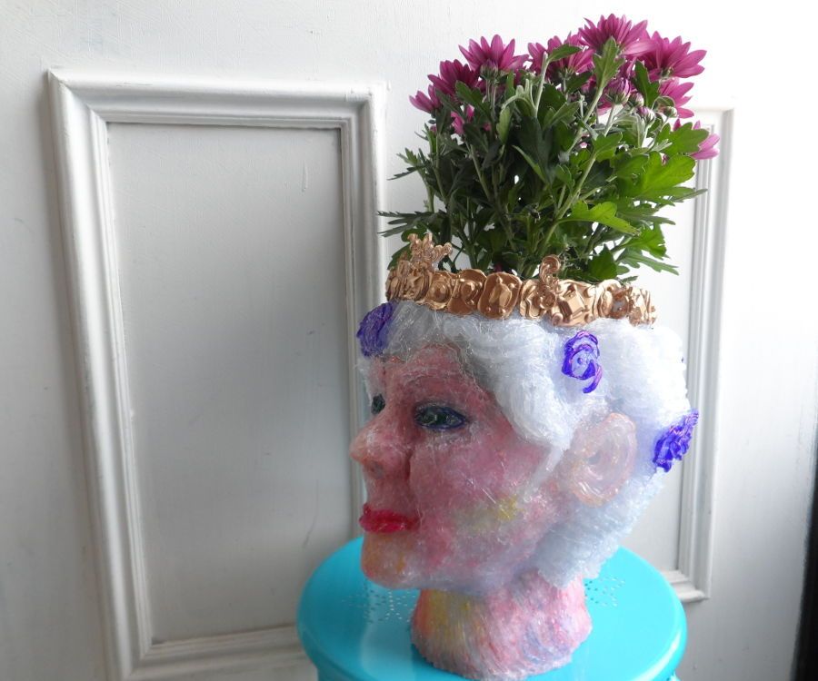 Make a Head Planter From Hot Glue