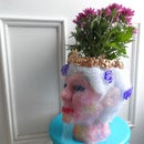 Make a Head Planter From Hot Glue