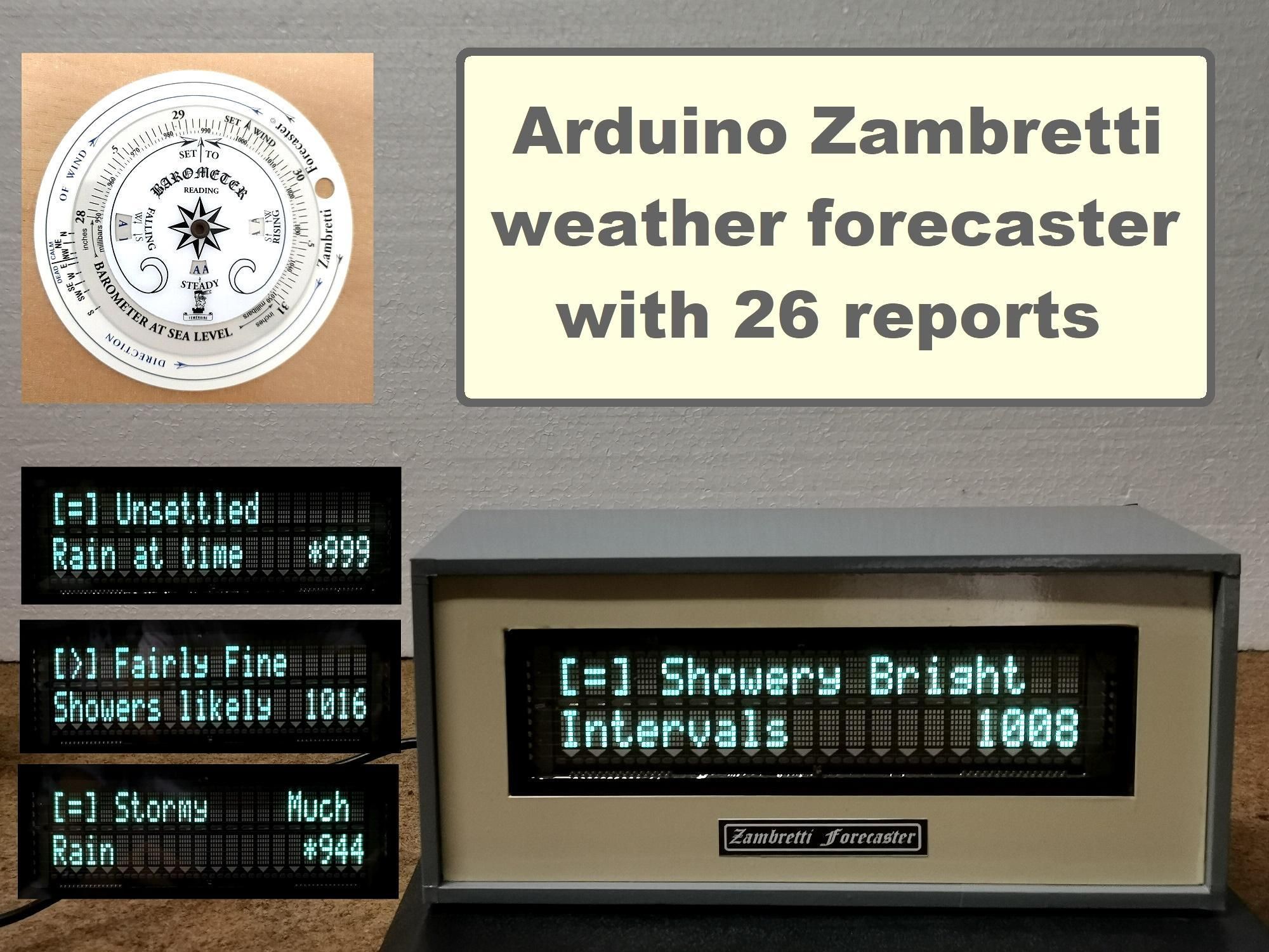 DIY Arduino Zambretti Weather Forecaster on VFD Display
