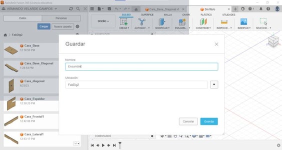 Creación De Nuevo Trabajo Para La Unión De Piezas Para El Organizador